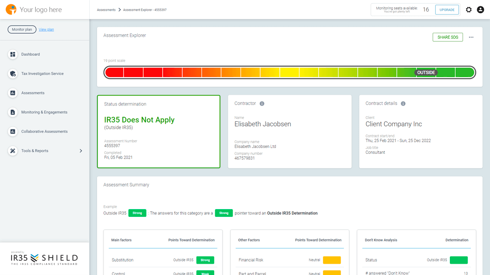 IR35 Shield assessment explorer IR35 Shield assessment explorer