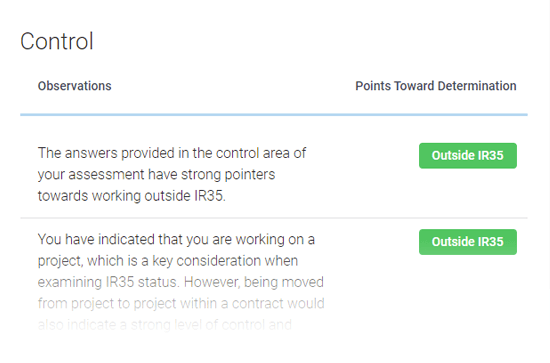 Assessment observations Assessment observations